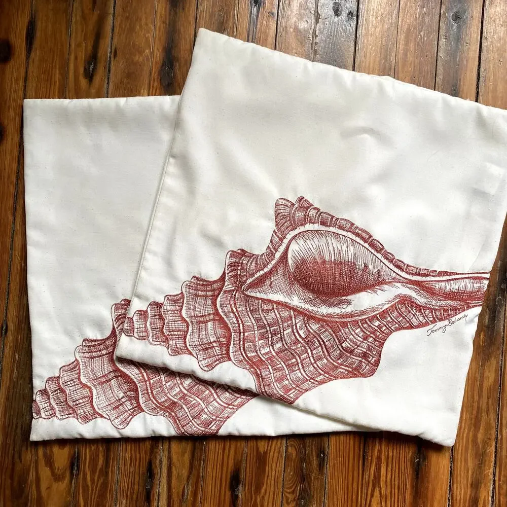 2 Tommy Bahama Home Embroidered 20 Sq Pillow Covers